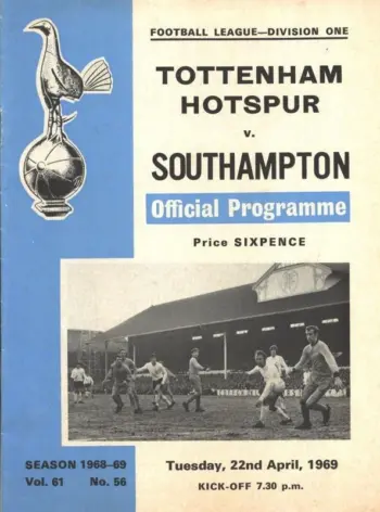 Spurs v Southampton FC (22 Apr 1969) Programme