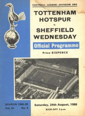 Spurs v Sheffield Wednesday (24 Aug 1968) Programme