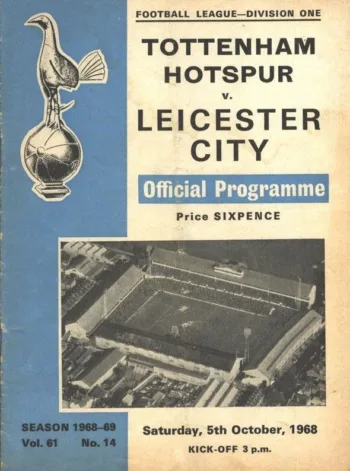 Spurs v Leicester City (05 Oct 1968) Programme