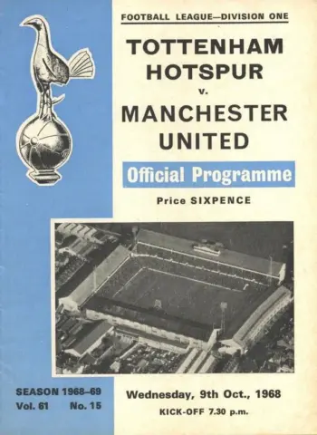 Spurs v Manchester United (09 Oct 1968) Programme