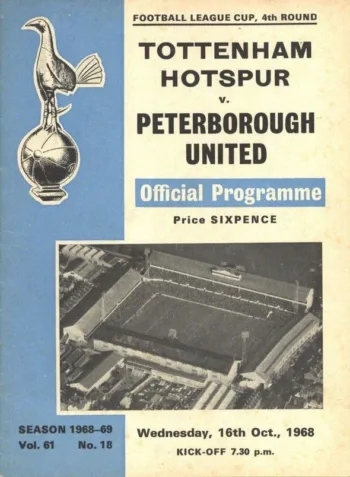 Spurs v Peterborough United (16 Oct 1968) Programme