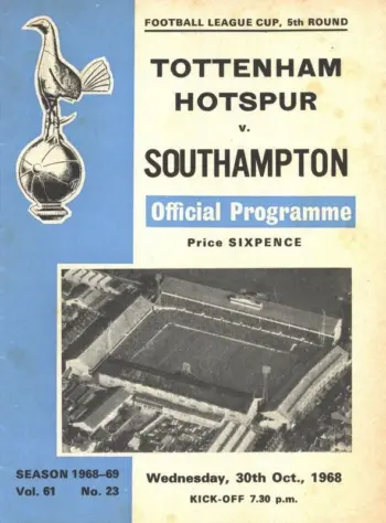 Spurs v Southampton FC (30 Oct 1968) Programme