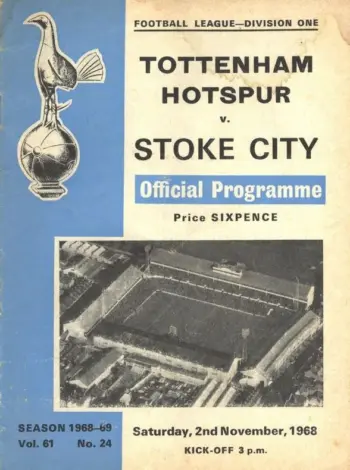 Spurs v Stoke City (02 Nov 1968) Programme