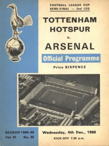 Spurs v Arsenal FC (04 Dec 1968) Programme