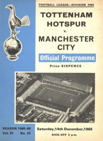 Spurs v Manchester City (14 Dec 1968) Programme