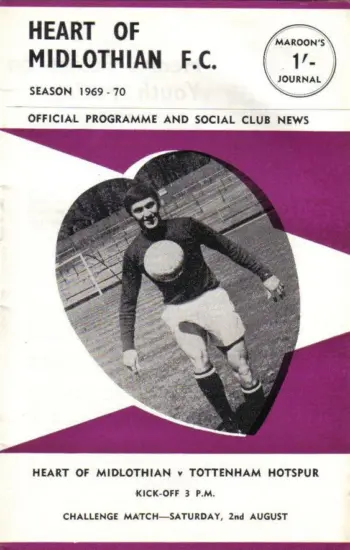 Spurs v Heart of Midlothian (02 Aug 1969) Programme