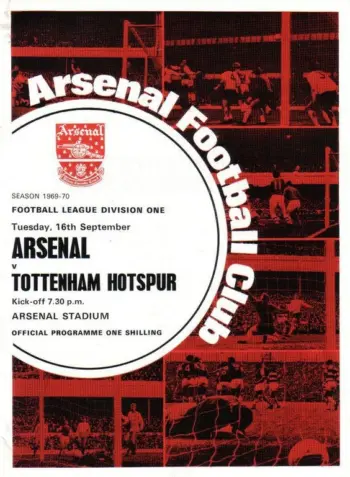 Spurs v Arsenal FC (16 Sep 1969) Programme