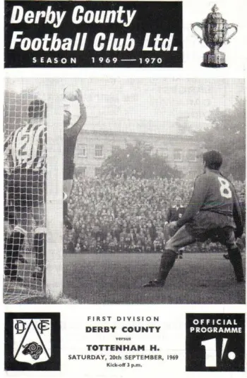 Spurs v Derby County (20 Sep 1969) Programme