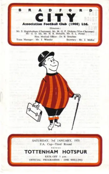 Spurs v Bradford City (03 Jan 1970) Programme