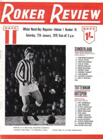 Spurs v Sunderland AFC (17 Jan 1970) Programme
