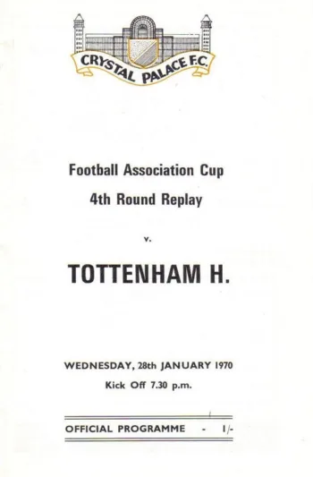 Spurs v Crystal Palace (28 Jan 1970) Programme