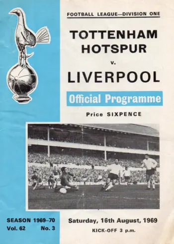 Spurs v Liverpool FC (16 Aug 1969) Programme