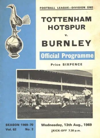 Spurs v Burnley FC (13 Aug 1969) Programme