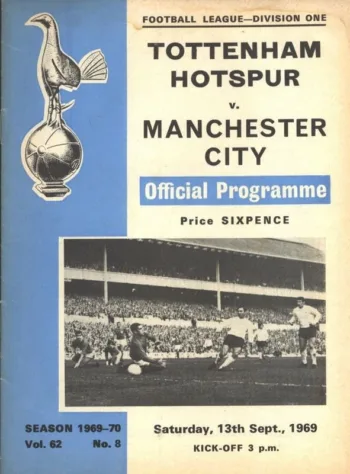 Spurs v Manchester City (13 Sep 1969) Programme