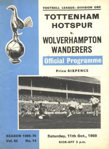 Spurs v Wolverhampton Wanderers (11 Oct 1969) Programme