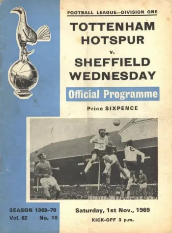 Spurs v Sheffield Wednesday (01 Nov 1969) Programme
