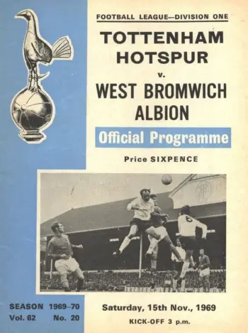 Spurs v West Bromwich Albion (15 Nov 1969) Programme