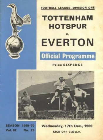 Spurs v Everton FC (17 Dec 1969) Programme