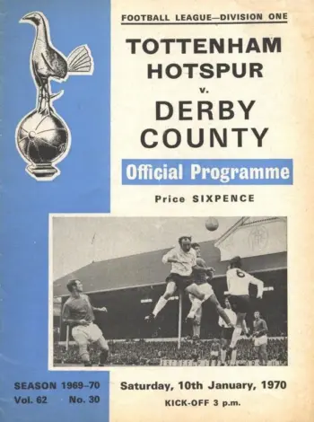 Spurs v Derby County (10 Jan 1970) Programme
