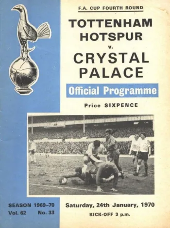 Spurs v Crystal Palace (24 Jan 1970) Programme