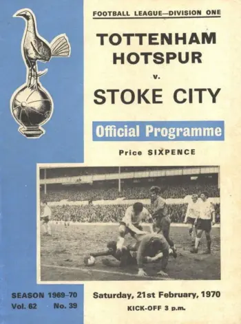 Spurs v Stoke City (21 Feb 1970) Programme