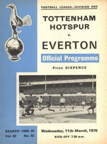 Spurs v Everton FC (11 Mar 1970) Programme