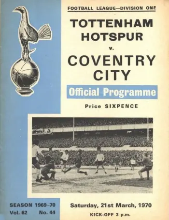 Spurs v Coventry City (21 Mar 1970) Programme