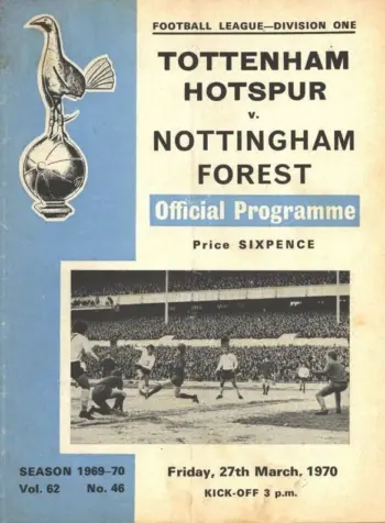 Spurs v Nottingham Forest (27 Mar 1970) Programme