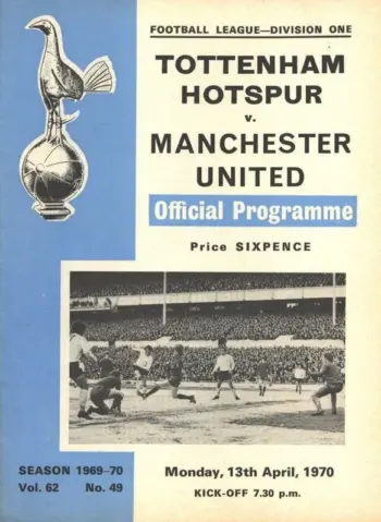 Spurs v Manchester United (13 Apr 1970) Programme