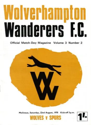 Spurs v Wolverhampton Wanderers (22 Aug 1970) Programme