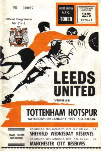 Spurs v Leeds United (09 Jan 1971) Programme