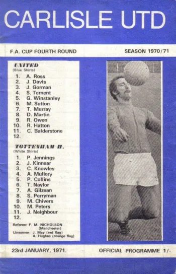 Spurs v Carlisle United (23 Jan 1971) Programme
