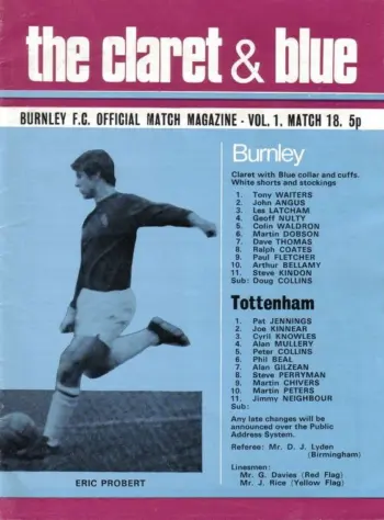 Spurs v Burnley FC (20 Mar 1971) Programme
