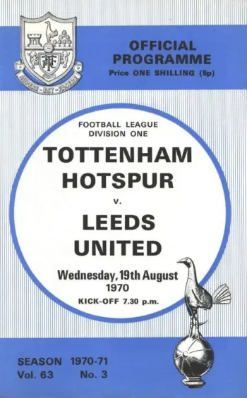 Spurs v Leeds United (19 Aug 1970) Programme