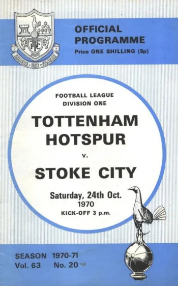 Spurs v Stoke City (24 Oct 1970) Programme