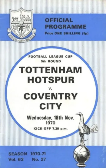 Spurs v Coventry City (18 Nov 1970) Programme