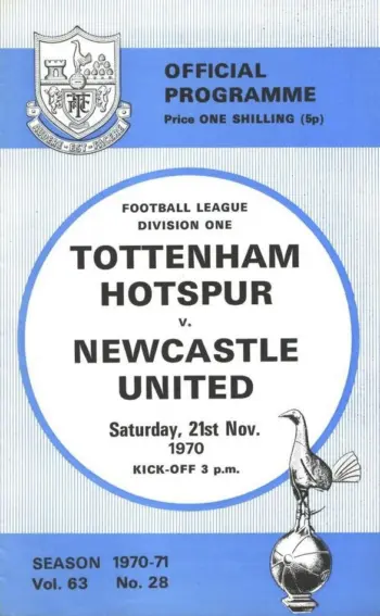 Spurs v Newcastle United (21 Nov 1970) Programme