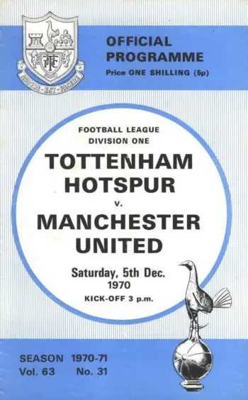 Spurs v Manchester United (05 Dec 1970) Programme