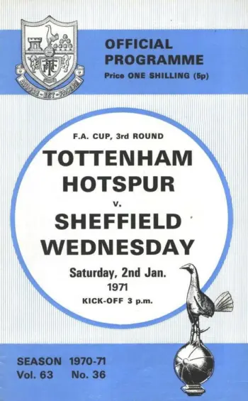 Spurs v Sheffield Wednesday (02 Jan 1971) Programme