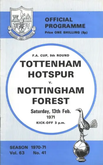 Spurs v Nottingham Forest (13 Feb 1971) Programme