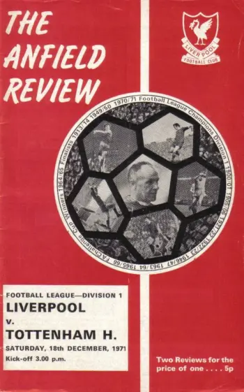 Spurs v Liverpool FC (18 Dec 1971) Programme