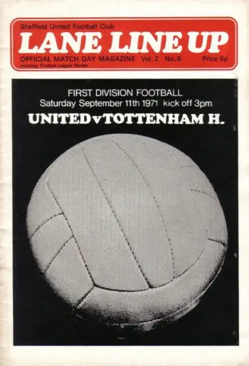 Spurs v Sheffield United (11 Sep 1971) Programme