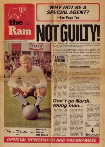 Spurs v Derby County (09 Oct 1971) Programme