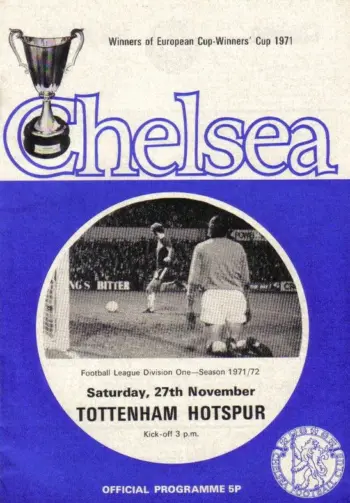 Spurs v Chelsea FC (27 Nov 1971) Programme