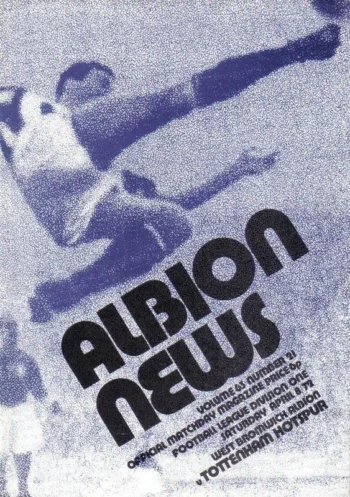Spurs v West Bromwich Albion (08 Apr 1972) Programme