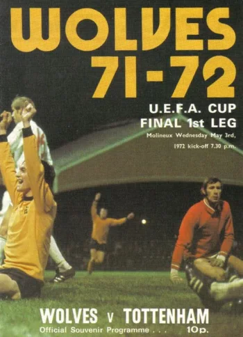 Spurs v Wolverhampton Wanderers (03 May 1972) Programme