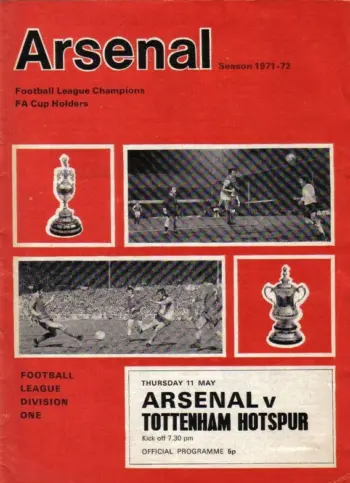 Spurs v Arsenal FC (11 May 1972) Programme