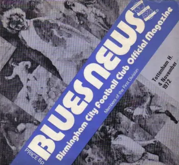 Spurs v Birmingham City (04 Nov 1972) Programme