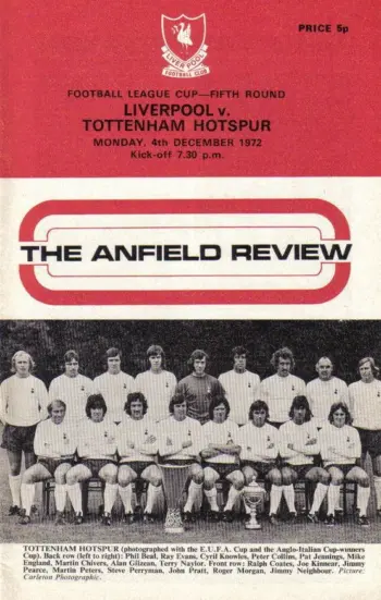 Spurs v Liverpool FC (04 Dec 1972) Programme