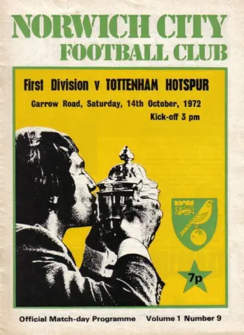Spurs v Norwich City (14 Oct 1972) Programme